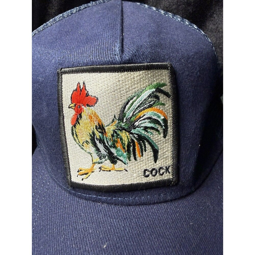 Hat Men Trucker Rooster Cap Mesh Lifestyle Navy Adjustable Embroidery patch READ